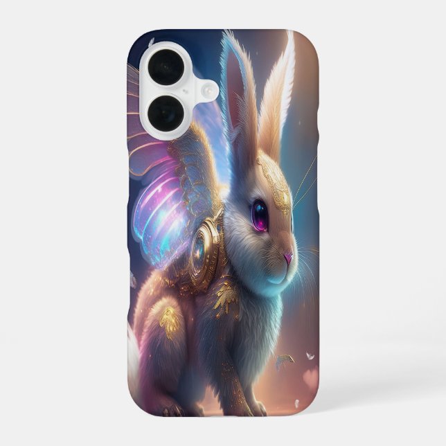 Coque iPhone 16 Lapin ange (Verso)