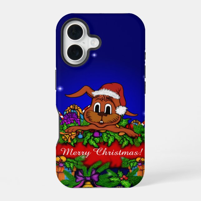 Coque iPhone 16 Lapin de Noël (Verso)