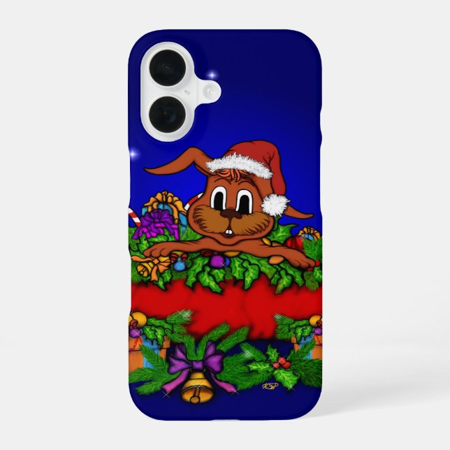 Coque iPhone 16 Lapin de Noël (Verso)