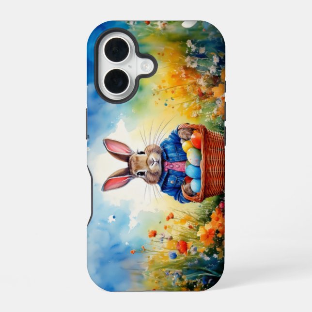 Coque iPhone 16 Lapin de Pâques dans la forêt (Verso)