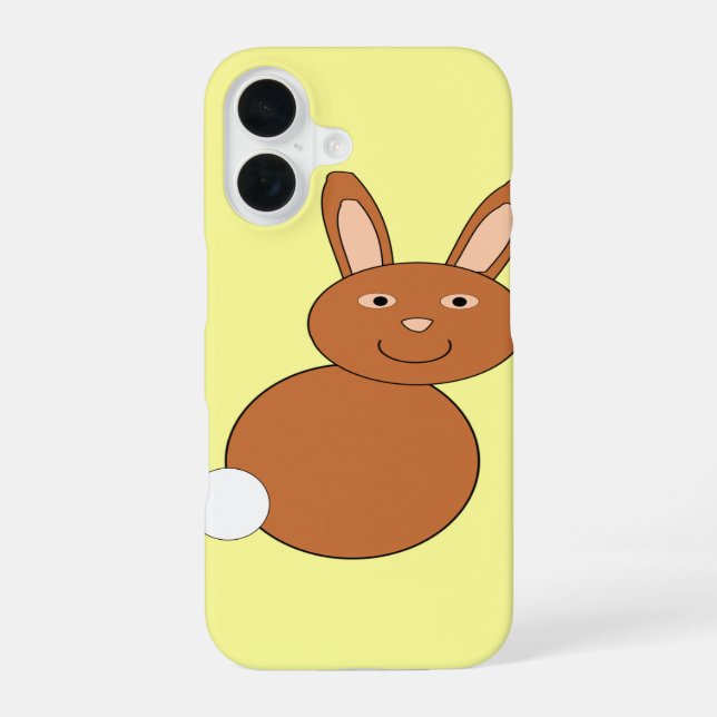 Coque iPhone 16 Lapin de Pâques heureux (Verso)