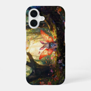 Coque iPhone 16 Lapin fantaisiste dans une forêt enchantée