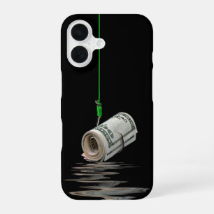 Coque iPhone 16 L'argent sur un crochet de poisson