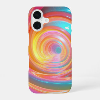 Coque iPhone 16 L'art Abstrait de Neon Swirl