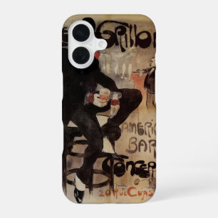 Coque iPhone 16 L'art nouveau vintage Le Grillon, homme buvant de