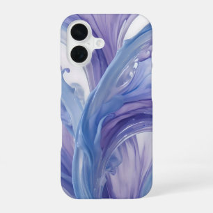 Coque iPhone 16 Lavande Fluide Fleur - Abstrait Floral Splash Art