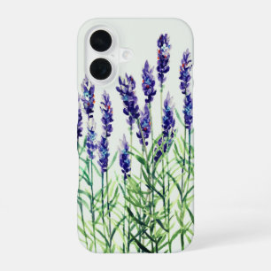 Coque iPhone 16 Lavande peinte avec aquarelles