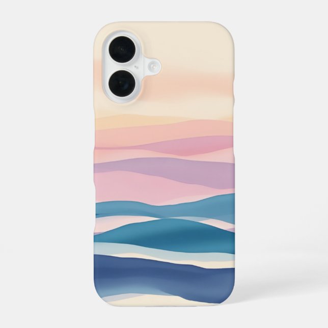 Coque iPhone 16 Lavande Tide Fluide Abstrait Côtier (Verso)