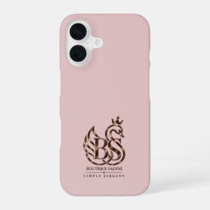 Coque iPhone 16 Le cygne élégant Minimaliste Rose Pâle iPhone