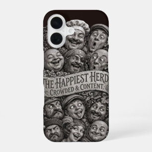 Coque iPhone 16 Le troupeau le plus heureux, bondé et content, vis