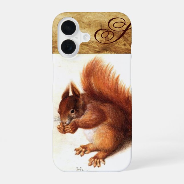 COQUE iPhone 16 L'ÉCUREUIL AVEC MONOGRAMME DE NOIX (Verso)