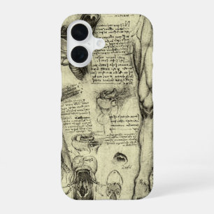 Coque iPhone 16 Leonard de Vinci Anatomie Humaine Vintage Larynx J