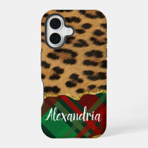 Coque iPhone 16 Léopard Plaid