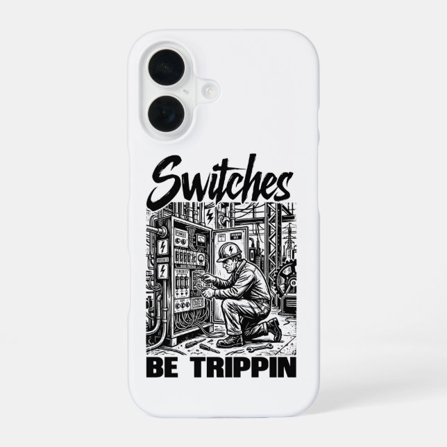 Coque iPhone 16 Les interrupteurs déconnent Ingénieur électricien  (Verso)