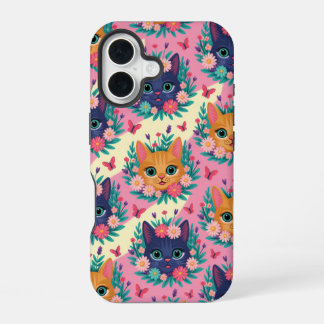 Coque iPhone 16 Les Pastels Moustaches & Fleurs Sauvages
