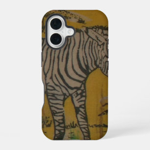 Coque iPhone 16 L'esprit du Serengeti Zèbre paissant dans la Mar