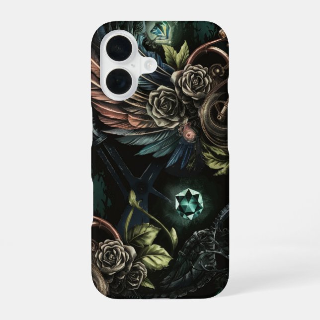 Coque iPhone 16 L'esthétique des horloges La beauté de Steampunk M (Verso)