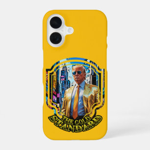 Coque iPhone 16 L'étalon-or - Président Trump 2024