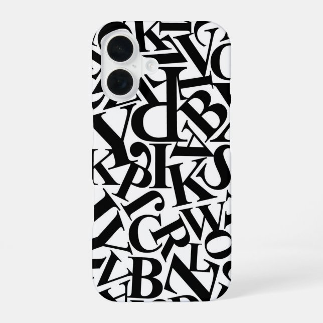 Coque iPhone 16 Lettres de l'alphabet (Verso)