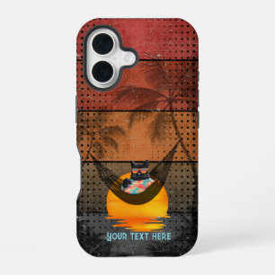 Coque iPhone 16 L'évasion tropicale du Chat Cool