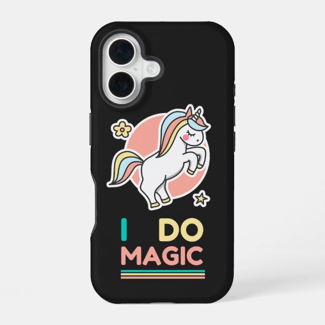 Coque iPhone 16 Licorne - Je fais de la magie (Verso)