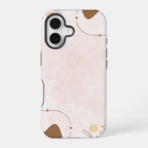 Coque iPhone 16 Lien esthétique floral crème marron