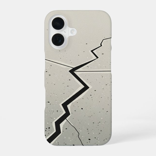 Coque iPhone 16 Ligne de fissure rétro de trottoir (Verso)