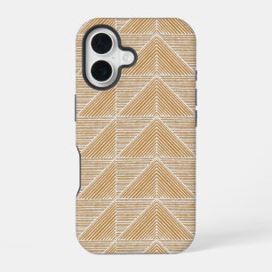 Coque iPhone 16 Lignes Chevron Abstraites modernes en Jaune de mou