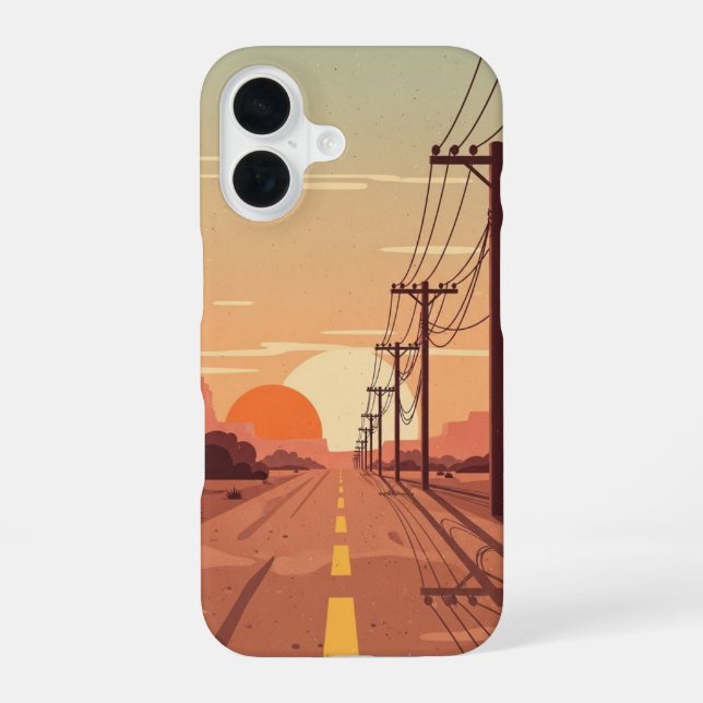 Coque iPhone 16 Lignes dans la distance (Verso)