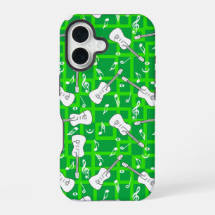 Coque iPhone 16 Lignes de guitare notes de musique