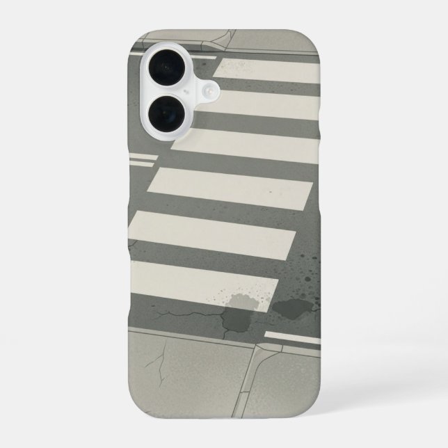 Coque iPhone 16 Lignes de passage piéton rétro (Verso)
