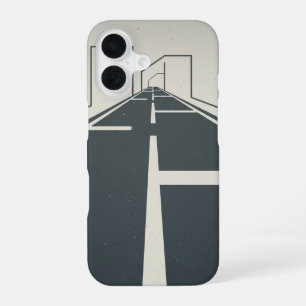 Coque iPhone 16 Lignes de séparation de route rétro