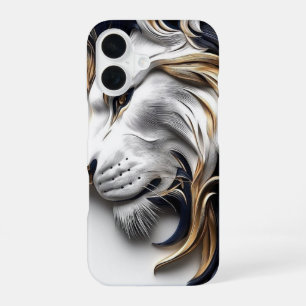 Coque iPhone 16 Lion à la Crinière Dorée – Housse arrière Luxe iPh