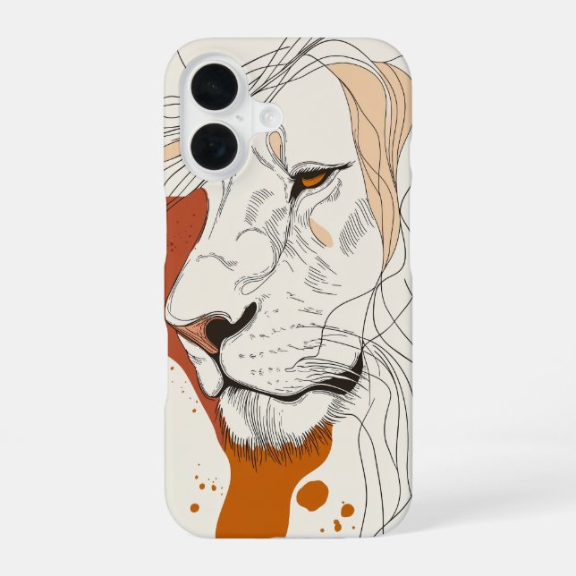 Coque iPhone 16 Lion Line Majesty (Verso)
