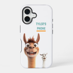 Coque iPhone 16 Llama personnalisée avec nom