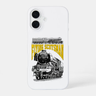Coque iPhone 16 Locomotive à vapeur Flying Scotsman. Train LNER 19