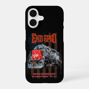 Coque iPhone 16 Locomotive diesel EMD GP60 et drapeau américain