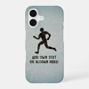 Coque iPhone 16 Logo de course - Style métal vieilli - votre sloga