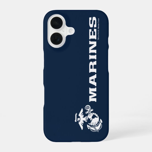 Coque iPhone 16 Logo de l'USMC - Blanc (Verso)
