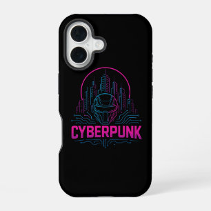Coque iPhone 16 Logo de ville néon Cyberpunk – Esthétique technolo