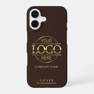 Coque iPhone 16 Logo d'entreprise et marron promotionnel sur les m