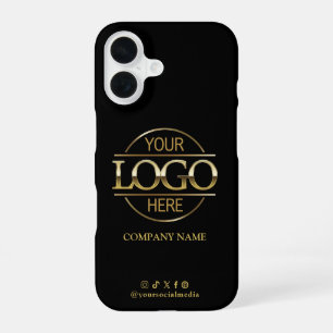 Coque iPhone 16 Logo d'entreprise et médias sociaux Promotionnel N