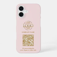 Logo d'entreprise moderne rose et code QR promotio