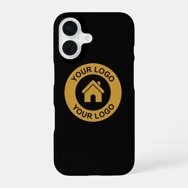 Coque iPhone 16 Logo d'entreprise personnalisé simple (Verso)