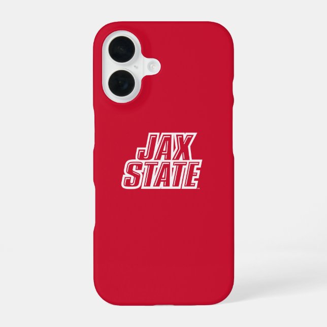 Coque iPhone 16 Logo d'état de Jacksonville State University JAX S (Verso)