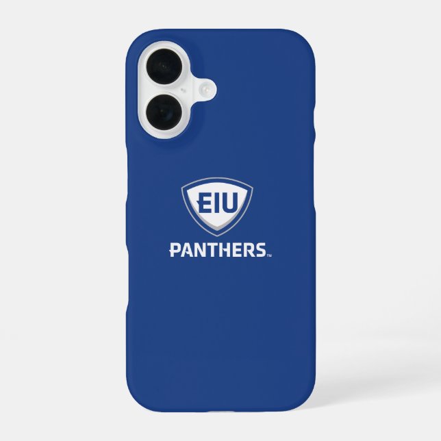 Coque iPhone 16 Logo Eastern Illinois Panthers Shield & Wordmark (Verso)