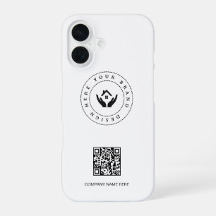 Coque iPhone 16 Logo modifiable styliste moderne code qr et text