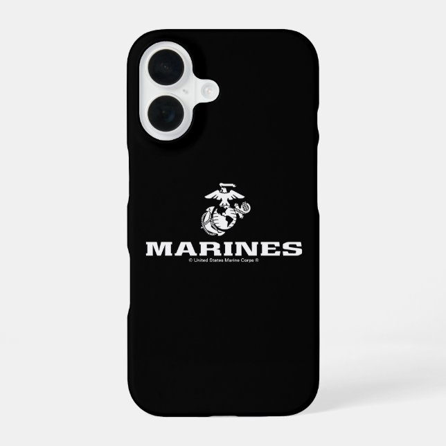 Coque iPhone 16 Logo USMC Empilé - Blanc (Verso)