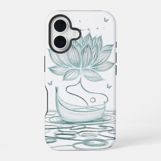Coque iPhone 16 Lotus & Om Tranquille - Inspiré Zen (Verso)