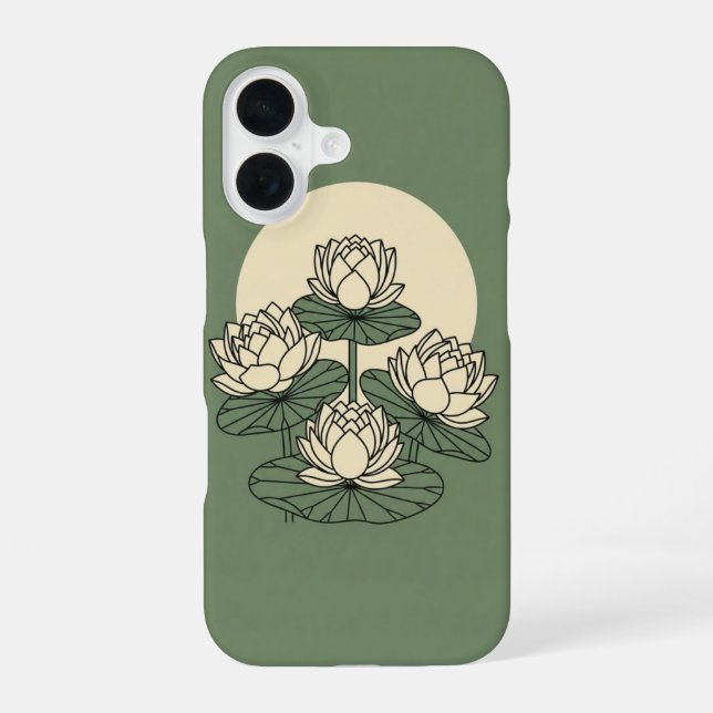 Coque iPhone 16 Lotus Vintage dans le Jardin (Verso)